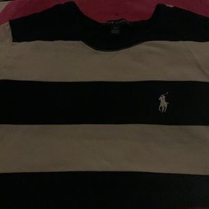 Navy blue and white stripped Ralph Lauren T-shirt Size S/P